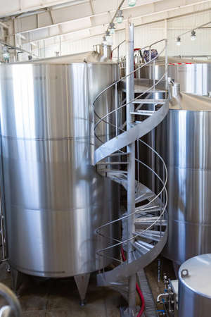 factory equipment for the production of alcoholの写真素材