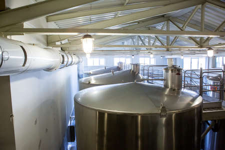 factory equipment for the production of alcoholの写真素材