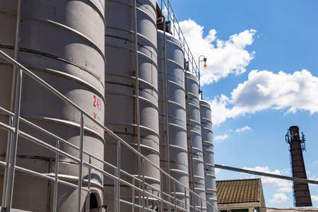 factory equipment for the production of alcoholの写真素材