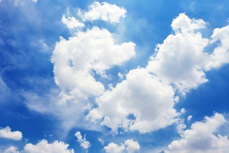 clouds in blue sky. The sky with clouds for backgroundの写真素材