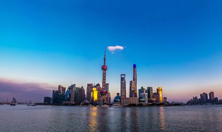 Buildings by the lakeのeditorial素材