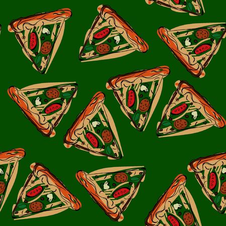pizza slice  seamless pattern. suitable for corporate style pizzeriaのイラスト素材