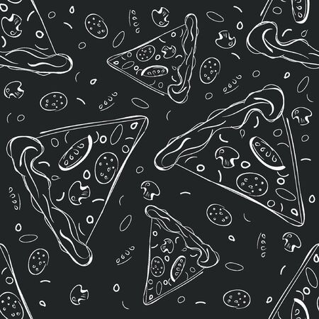 pizza slice  seamless pattern. suitable for corporate style pizzeriaのイラスト素材