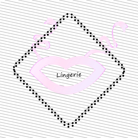 Lingerie modern template. Woman fashion and beauty concept.のイラスト素材