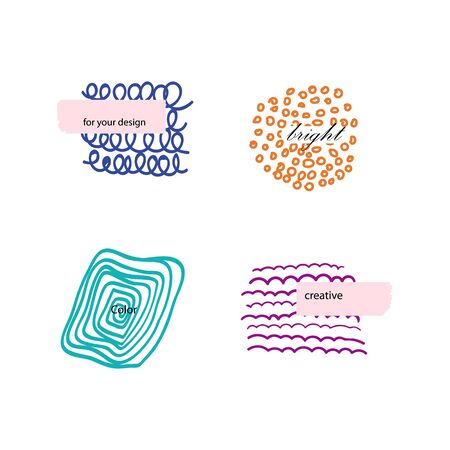 Set of hand drawn simple brushesの写真素材