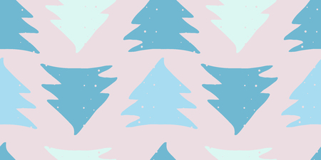 Abstract Scandinavian seamless pattern with hand drawn Christmas tree shapes made in vector. Cute Nordic design for textile, wallpaper, wrapping paper, etc.のイラスト素材