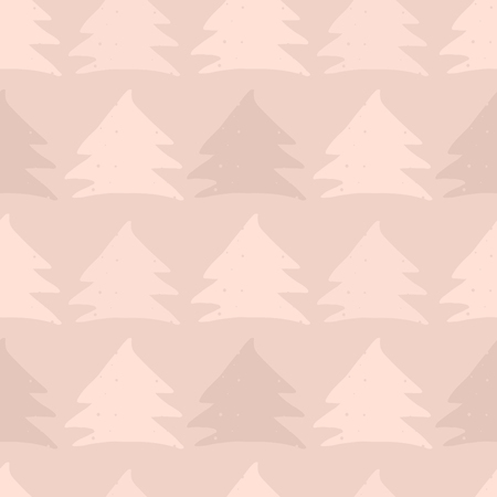 Abstract Scandinavian seamless pattern with hand drawn Christmas tree shapes made in vector. Cute Nordic design for textile, wallpaper, wrapping paper, etc.のイラスト素材