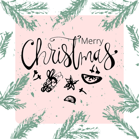 Merry Christmas Hand Drawn abstract universal backgroundのイラスト素材