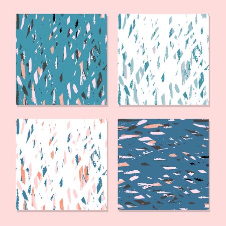 Collection of Trendy abstract pattern set in terrazzo style.のイラスト素材