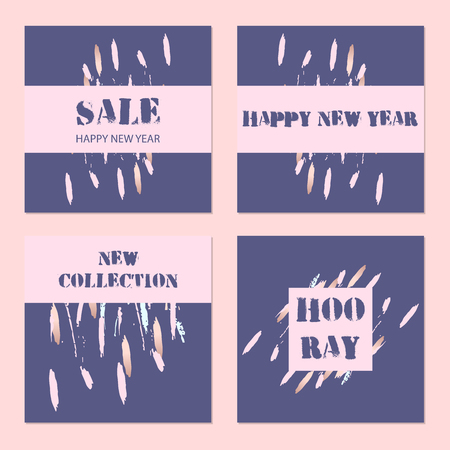 Unusual Trendy Creative Cards collection.のイラスト素材