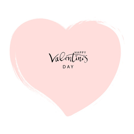 Abstract Calligraphy Hand Drawn Happy Valentine s Day Background. Trendy vector illustration of Saint Valentine s dayのイラスト素材