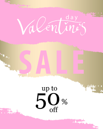 Valentine s Day Sale Banner. Trendy Romantic Elegant background for invitation cards, posters, greetings, wallpaper, social media,seasonal clearance.のイラスト素材