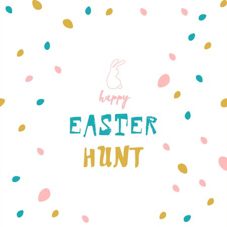 Creative unusual unique artistic hand drawn header Easter eggs pattern trendy background for advertising, social media, web design, etc. Vector Illustrationのイラスト素材