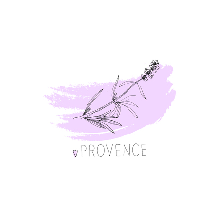 Provence floral hand drawn illustration. Cute Travel concept.のイラスト素材