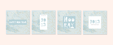 Trendy Chic Pastel colored backgrounds with Gold Foil geometric shapes. Abstract unusual textures for wallpaper, wedding invitation cards, business cards, fashion headers, decoration elements. Vectorのイラスト素材