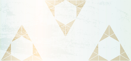 Trendy Chic pastel colored background with Gold geometric shapes. Abstract unusual worn textures for wedding invitation cards, business cards, fashion headers, posters, artistic backgrounds. Vectorのイラスト素材