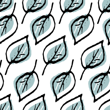 Leaves and Apples Seamless Pattern. Pastel peach color and black. Hand Drawn backdrop for wallpaper, textile, invitations, wedding, wrapping papers, etc. Vectorのイラスト素材