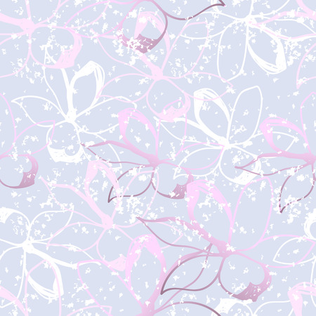 Floral seamless pattern. Pastel colors. Stylized sketch jasmine or magnolia flowers. Great for fabric, wallpaper, wrapping paper, surface design, wedding invitation. Vectorの写真素材