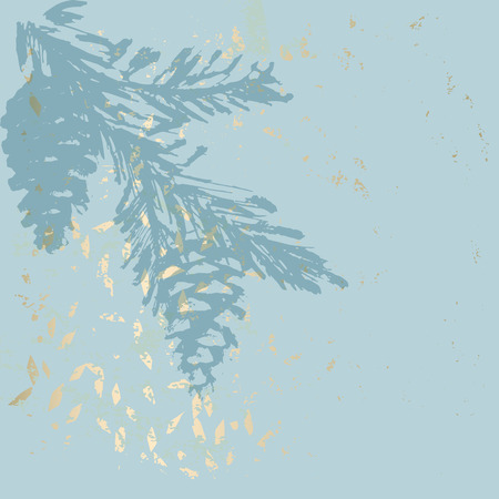 Trendy Chic Pastel colored background with Gold Foil shapes and painted christmas tree silhouettes. Abstract unusual textures for wallpaper, greeting cards, headers, decoration elements. Vectorのイラスト素材