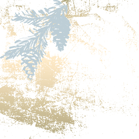 Trendy Chic Pastel colored background with Gold Foil shapes and painted christmas tree silhouettes. Abstract unusual textures for wallpaper, greeting cards, headers, decoration elements. Vectorのイラスト素材