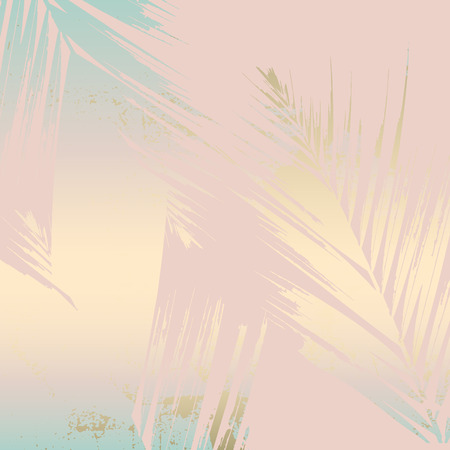 Autumn abstract foliage rose gold blush background. Chic trendy print with botanical motifsのイラスト素材