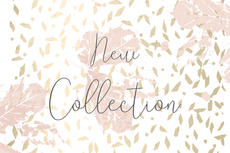 Autumn collection trendy chic gold blush background for social media, advertising, banner, invitation card, wedding, fashion headerのイラスト素材