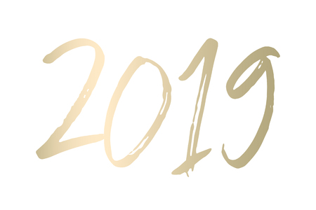 2019 Happy New Year Gold design decoration elementsのイラスト素材