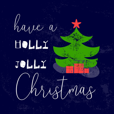 Merry Christmas and Happy New Year cartoon illustration design for greeting card, postcard, apparel, invitation card, canvas, textile, wrapping, giftのイラスト素材