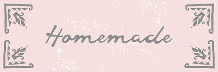 Artistic hand drawn label archival texture pastel background and brush painted text . Art shops, craft products, packaging, wrapping, stickers, logotype, header, advertising, invitation, blog designのイラスト素材