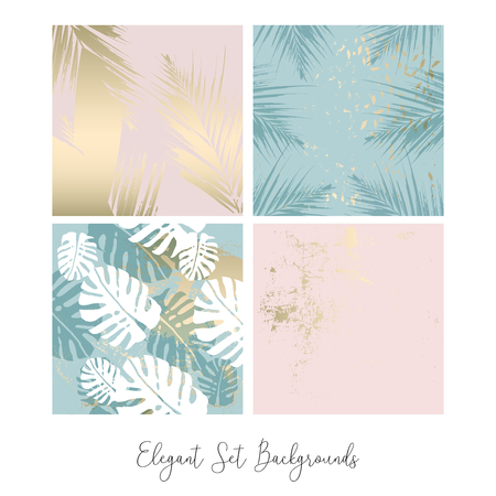 Elegant set of chic trendy abstract marble gold luxury textures. Beautiful backgrounds for advertising, poster, invitations, wallpaper, textile, typographyのイラスト素材