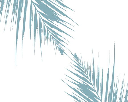 Tropical Elegant Foliage background blue pastel palm leaf vector made decorationのイラスト素材