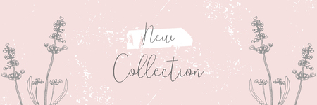 Hand drawn floral vintage pastel pink spring banner backgroundのイラスト素材