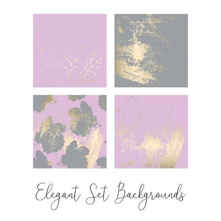 Elegant set of chic trendy abstract marble gold luxury textures. Beautiful backgrounds for advertising, poster, invitations, wallpaper, textile, typographyのイラスト素材