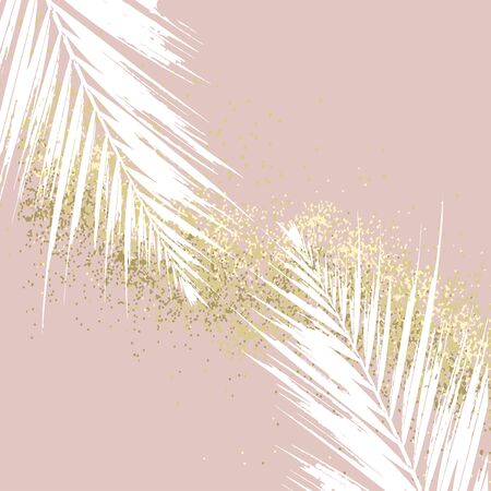 Elegant luxury nude rose pink blush and gold glitterのイラスト素材