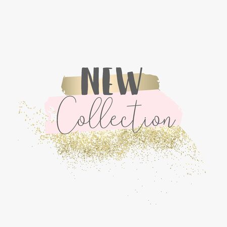 Elegant luxury nude rose pink blush and gold glitterのイラスト素材