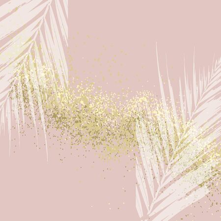 Elegant luxury nude rose pink blush and gold glitterのイラスト素材