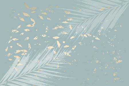Winter abstract foliage grey blue gold backgroundのイラスト素材