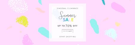 Summer social media banner with abstract hand drawn colorful brush paintingのイラスト素材