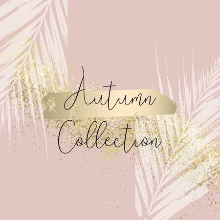 Autumn collection trendy chic gold blush backgroundのイラスト素材