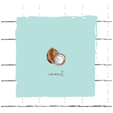 Summer cartoon doodle hand drawn tropical vector elementsのイラスト素材