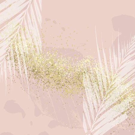 Elegant luxury nude rose pink blush and gold glitterのイラスト素材