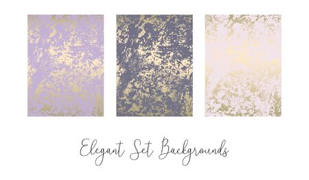 Elegant set of chic trendy abstract marble gold luxury textures. Beautiful backgrounds for advertising, poster, invitations, wallpaper, textile, typographyのイラスト素材