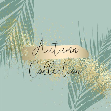 Autumn collection trendy chic gold blush background for social media, advertising, banner, invitation card, wedding, fashion headerのイラスト素材