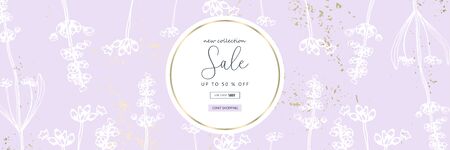 Trendy Elegant Floral pastel blush Lavender Gold texture backdrop for wedding invitations, greeting card, banner, birthday, advertising, valentine s day, textile. Chic vector backgroundのイラスト素材