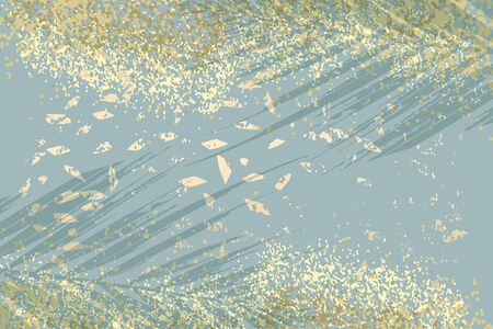 Winter abstract foliage grey blue gold background. Chic trendy print with botanical motifsのイラスト素材