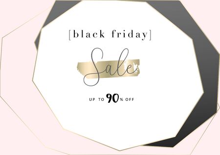 Black Friday autumn elegant collection trendy chic gold blush background for social media, advertising, banner, invitation card, fashion header, businessのイラスト素材