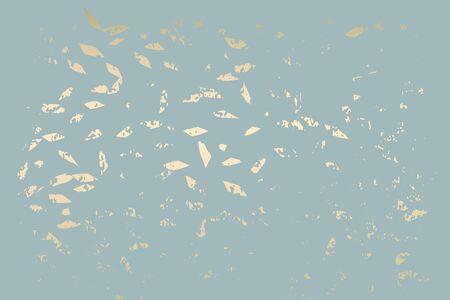 Winter abstract foliage grey blue gold background. Chic trendy print with botanical motifsのイラスト素材
