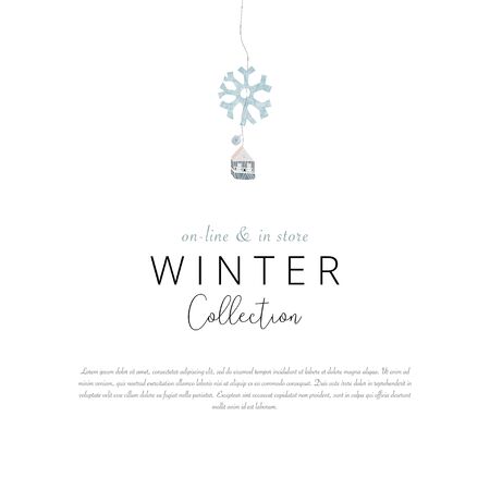 Social media banner template for advertising winter arrivals collection or seasonal sales promotion.のイラスト素材