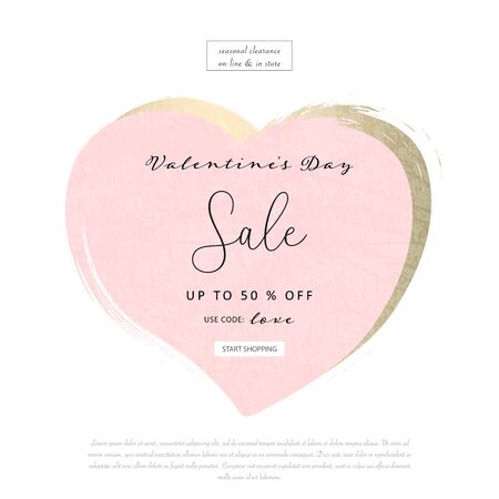 Valentines day hearts banner template for social media designのイラスト素材