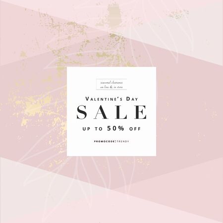 Social media banner template for fashion or beauty industry advertising new arrivals collection or seasonal sales promotion. trendy BLUSH PINK GOLD BACKGROUNDのイラスト素材